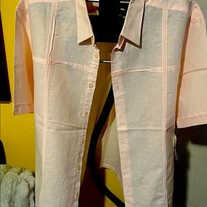 Cubavera Light Pink Casual Button Down Shirt